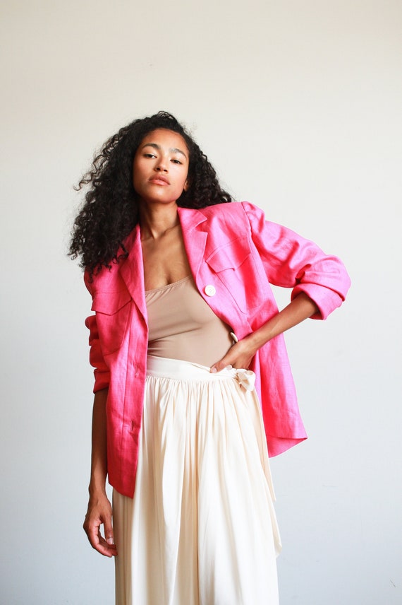 Linen Boxy Blazer | Oatmeal