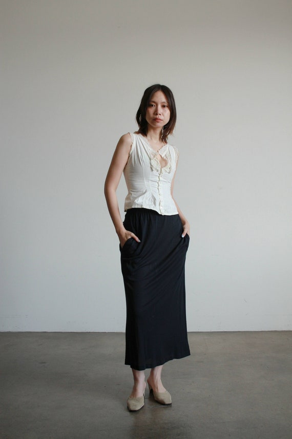 Vintage 80's abstract skirt rayon 8 Takata main image 1