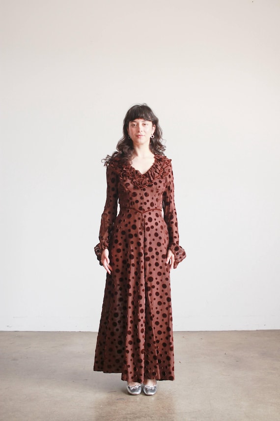 dark brown polka dot dress Lucero-Brown Polka Dot Halter Maxi Dress Deep V Vacation Dress
