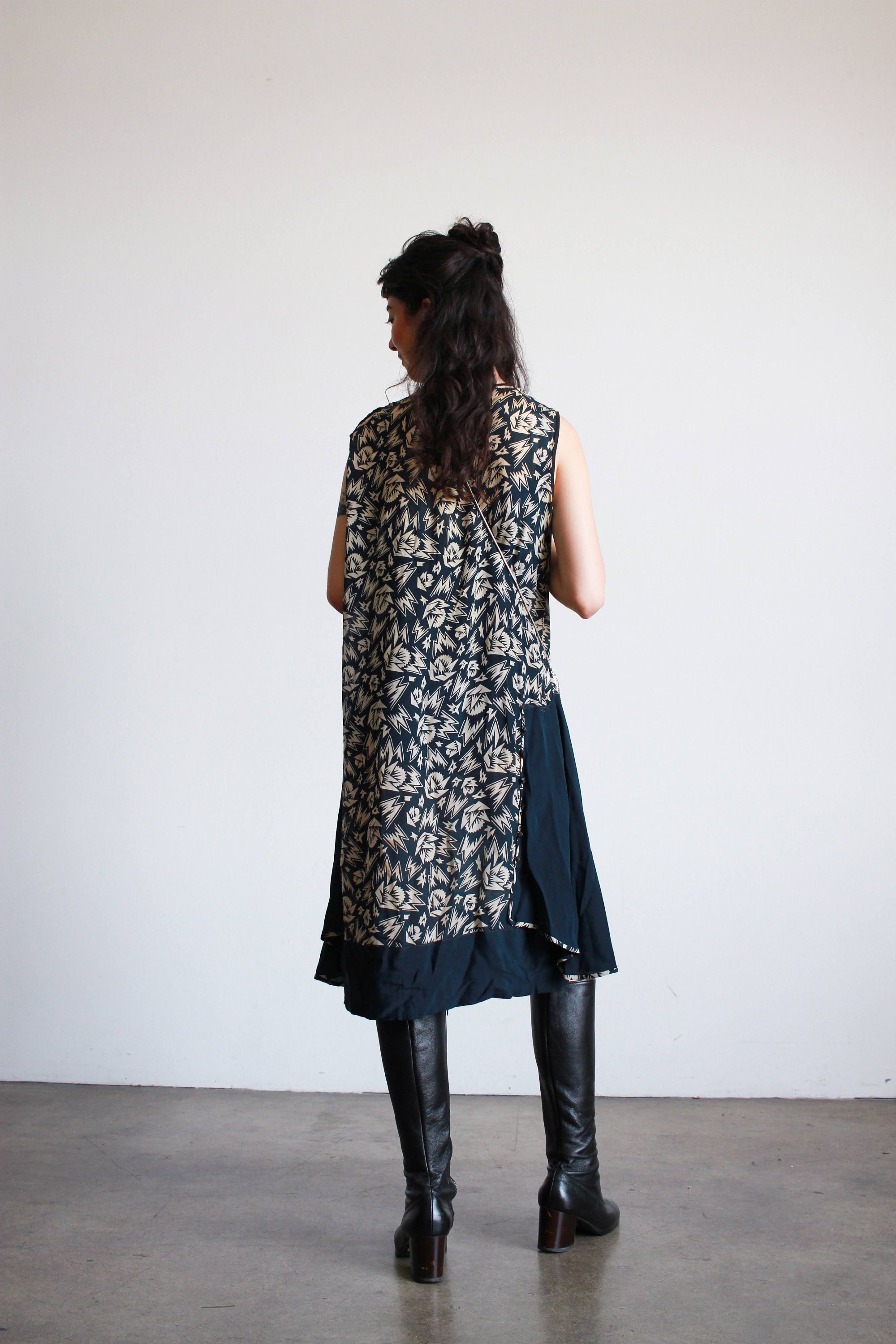 1920s Art Deco Print Silk Drop Waist Dress - Etsy