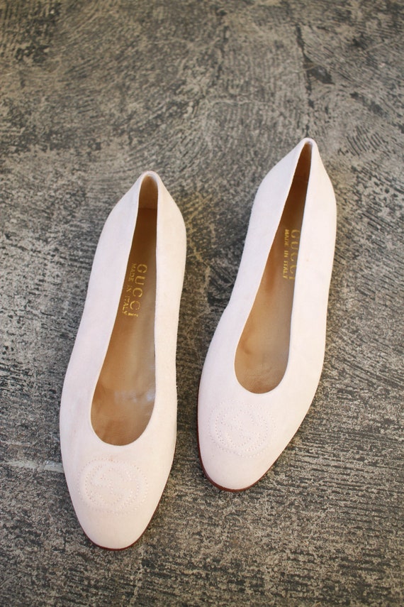 1980s vintage deadstock GUCCI bone suede leather f