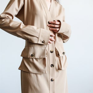 2000s Bottega Veneta Trench Button Down Dress image 7