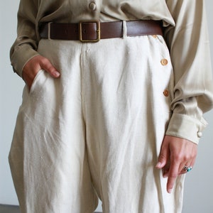 1920s Ecru Linen Men's Breeches Pants image 3