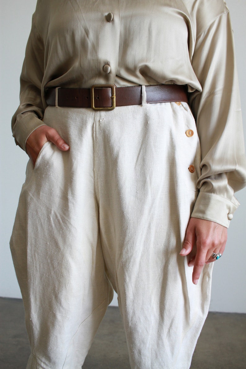 1920s Ecru Linen Men's Breeches Pants image 3