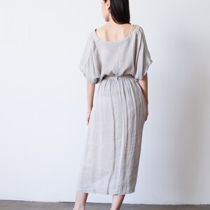 vintage 1980s issey miyake grey woven knit linen skirt set image 4