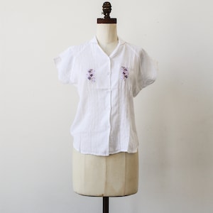 vintage 1970s deadstock indian cotton embroidered button up blouse image 10