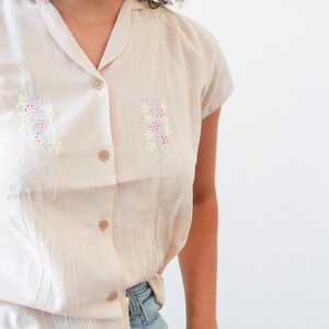 vintage 1970s deadstock indian cotton embroidered button up blouse image 7