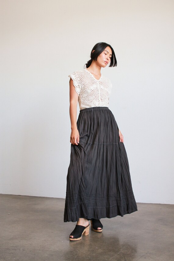 Oaxacan Gauzy Cotton Midi Skirt