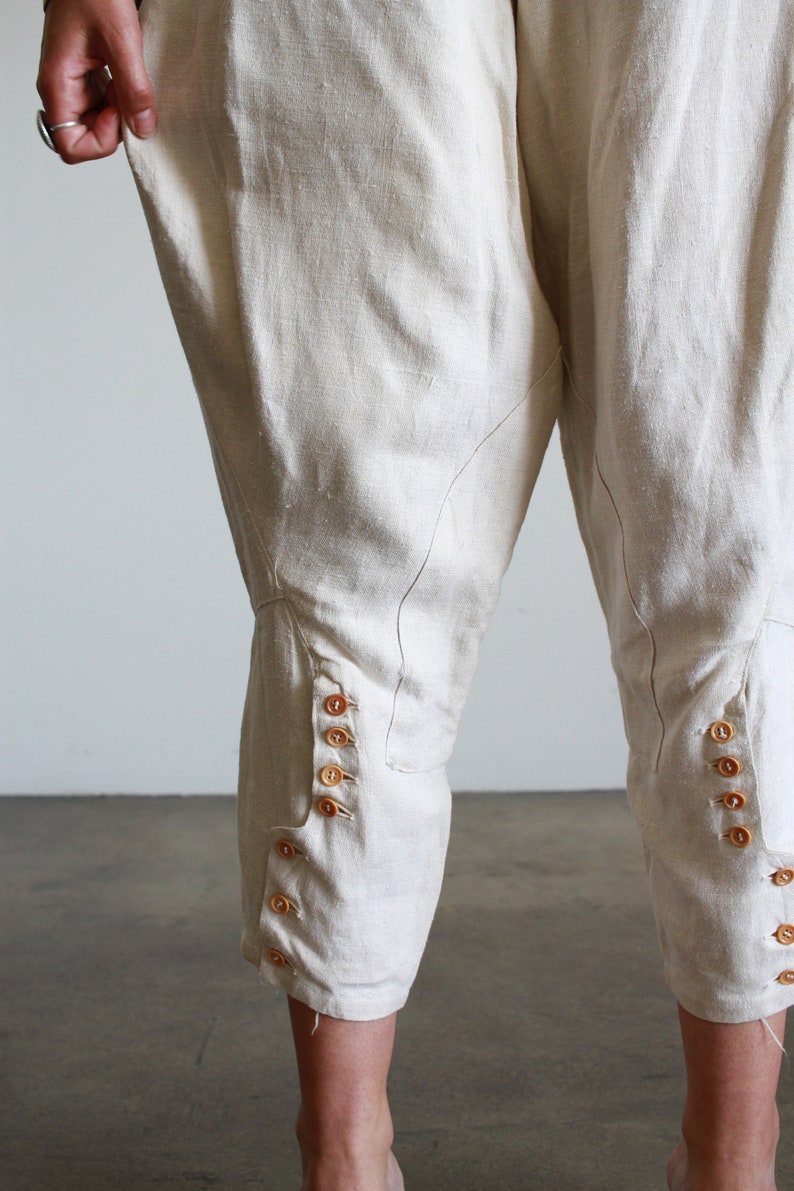 1920s Ecru Linen Men's Breeches Pants image 8