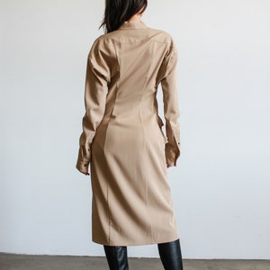 2000s Bottega Veneta Trench Button Down Dress image 9