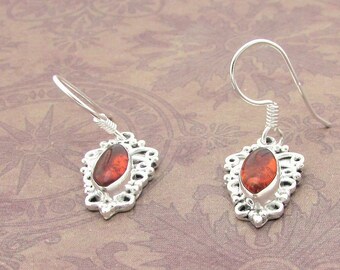 Honey Brown Drops Earrings, Natural Baltic Amber, 925 sterling silver. Autumn Earrings, Gift for her