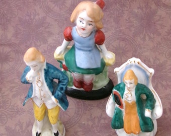 Occupied Japan vintage Porcelain figurines. Collectibles. Unisex gifts.