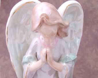 Vintage Porcelain Angel Tealight Holder, Votive candle holder by AppleTree design. Home decor, Gift for her.