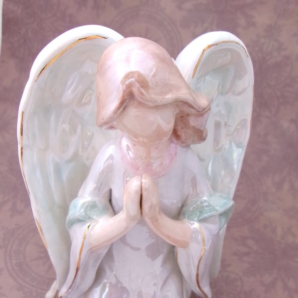 Vintage Porcelain Angel Tealight Holder, Votive candle holder by AppleTree design. Home decor, Gift for her.