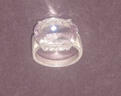 Amethyst cut and sterling silver ring size 9
