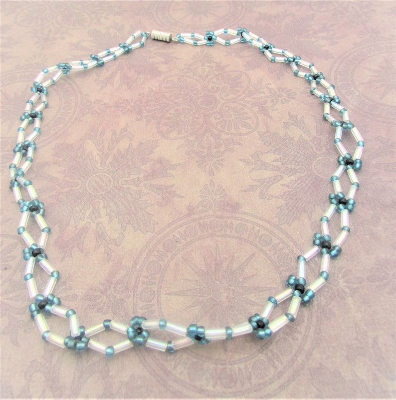 Girls Beaded choker women resin necklace Flowers and beads choker Spring floral necklace Gift for her.