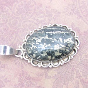 Apache Gold Jasper Pendant  2&quot;T, Gorgeous handcrafted Genuine Jasper Silver and Black tones, Solid 925 Sterling silver, Gift for her