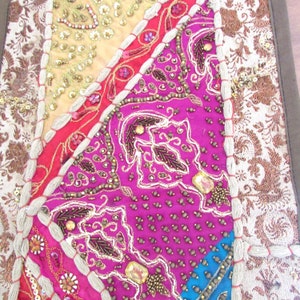 Handgemachter Perlen Tischläufer: Multicolor Patchwork, Rustikales Bauernhaus Dekor (12x70)