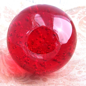 Vintage Art Glass Paperweight: Bubble Glass Desk Decor (3.25&quot;)