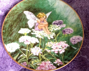 Candytuft Fairy Porcelain Plate with Hanger: Vintage Villeroy & Boch  8" Dia.  Like new.