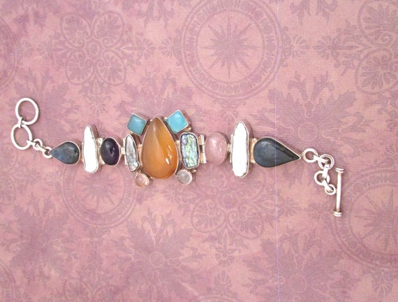 Multi gemstones Bracelet. Gorgeous Cluster bracel… - image 4