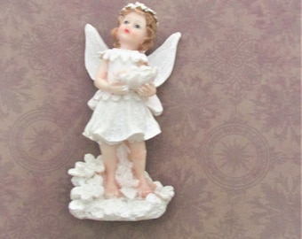 Fairy figurine. Flowers fairy, Vintage collectibles, Angel fairy, Home, office décor. Gift for her.