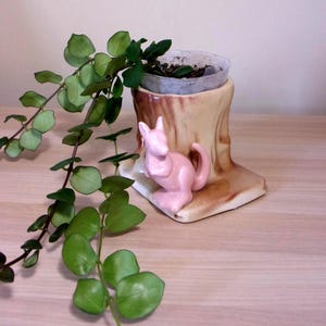 Maceta de cerámica vintage con forma de canguro: jarrón decorativo, portabolígrafos, hecha a mano, 3,50 T