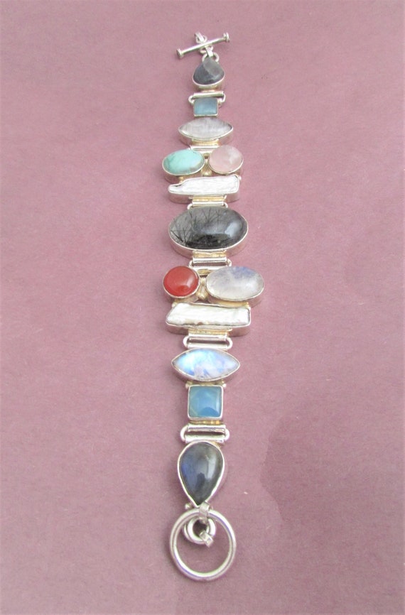 Multi gemstones Bracelet. Gorgeous Cluster bracel… - image 8