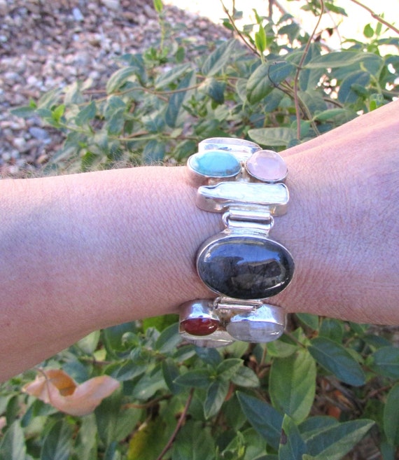 Multi gemstones Bracelet. Gorgeous Cluster bracel… - image 9