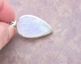 Moonstone silver pendant, Gorgeous, genuine gem, 925 sterling silver, Rainbow Moonstone. Gift for her.