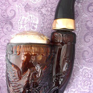 Avon American Eagle Pipe Keulen-fles, vintage Avon 1970 retro bruin glazen verzamelfles. Cadeau voor hem.