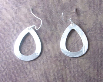 Sterling silver Large Earrings, Dangle and drops Plain silver, Gift for Her.