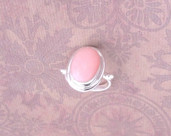 Pink Opal Sterling Silver Rings: October Birthstone, Soft romantic Gem  tones.