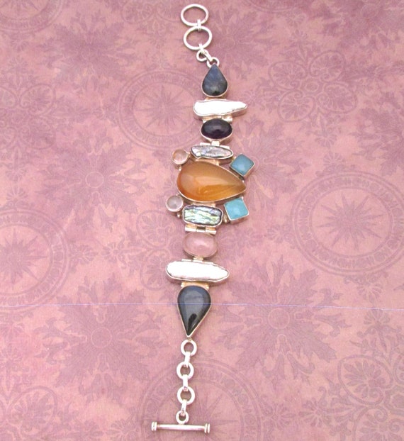 Multi gemstones Bracelet. Gorgeous Cluster bracel… - image 7