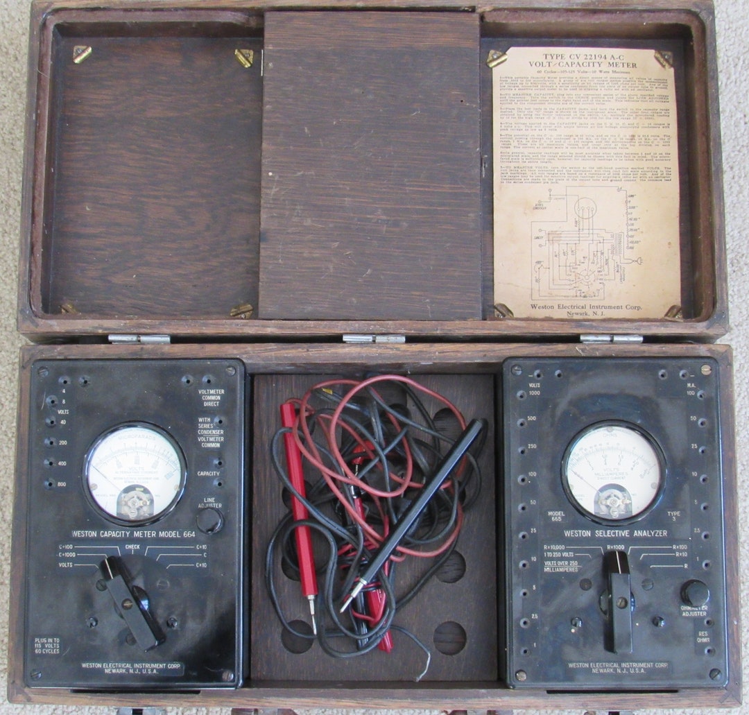 Weston Model 665 & 664 Test Instruments With Oak Case - Etsy