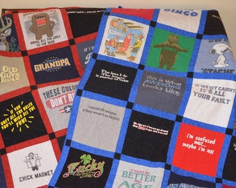 Maglietta Memory Quilt Coperta ricordo di laurea Biancheria da letto per dormitorio universitario Regalo per studenti Natale Tessuto Abbigliamento Camicia Campus Bound Scacchiera