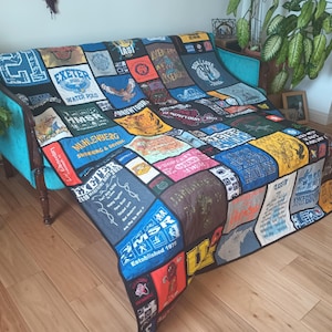 Tshirt Memory Quilt Custom Shirt Blanket Memorial Keepsake Gift Graduation Personalized Handmade Fabric Mosaic Clothing Tribute Heirloom