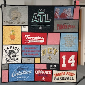 Tshirt Memory Quilt Custom Stain Glass Memorial Keepsake Christmas Gift Personalized Handmade Heirloom Quality Tribute - DEPOSIT ONLY