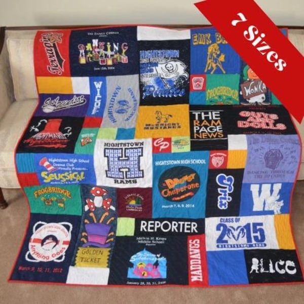 Custom Tshirt Quilt Memory Blanket Graduation Keepsake Gift Men Memorial Shirt Throw College Jersey Bedding Sports Clothing Comforter