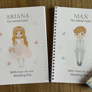 A5 Handmade Personalised Children's Kids wedding activity pack -  favour. Ideal gift for your wedding guest