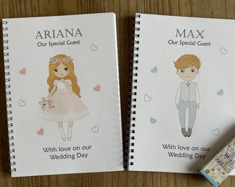 A5 Handmade Personalised Children's Kids wedding activity pack -  favour. Ideal gift for your wedding guest