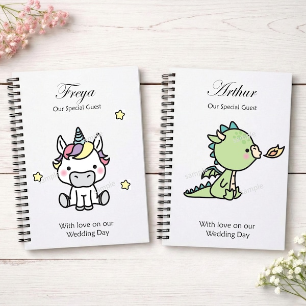 A5 Personalised Younger Kids Wedding Activity Pack - Unicorn or Dragon Cover