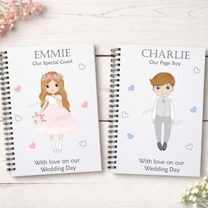 Libro de actividades de boda para niños personalizado tamaño A5 (Invitado especial, niña de las flores o paje)