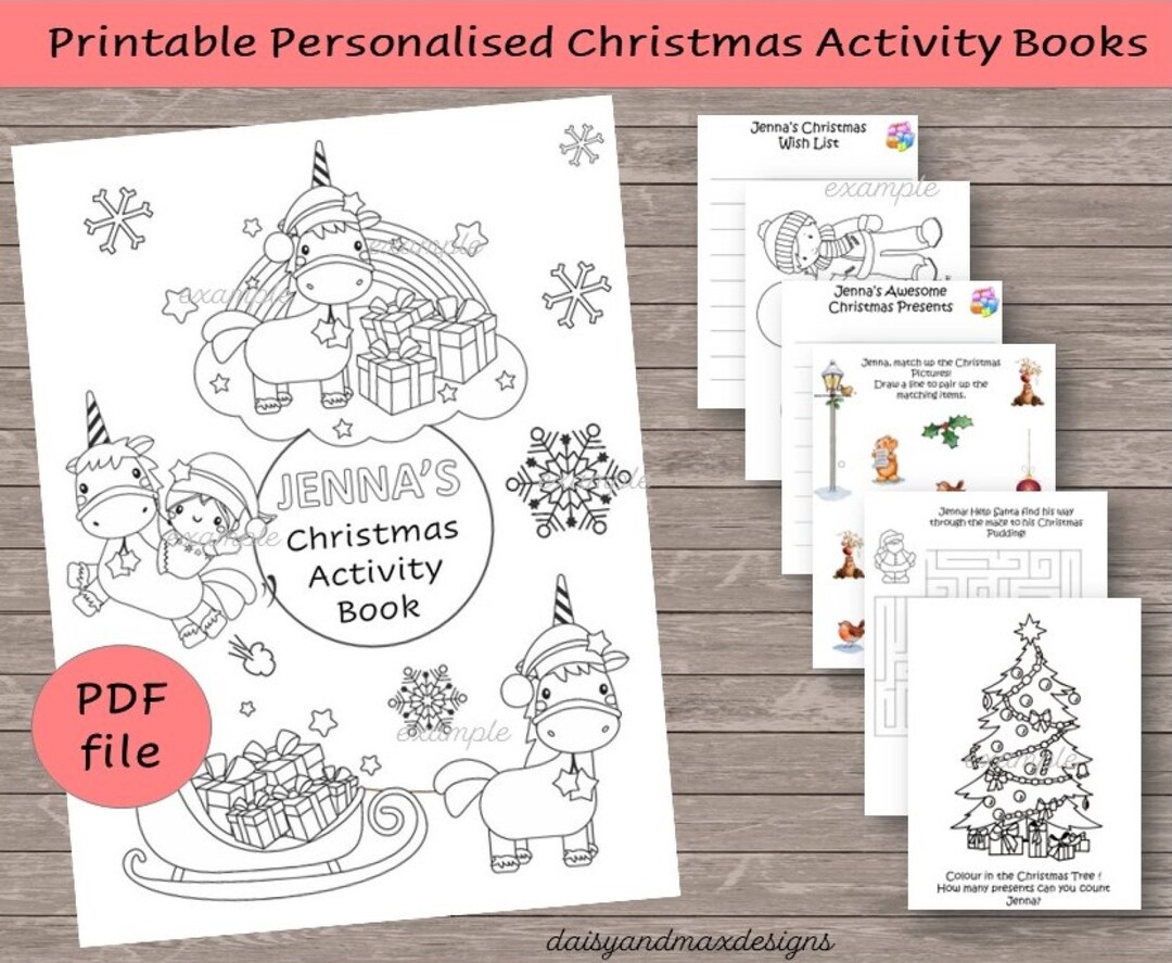 Printable Personalised Childrens Kids Christmas Activity &amp; - Etsy