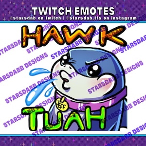 Hawktuah emote- JEFF the land shark emote, twitch and discord emote cute shark, funny emote,