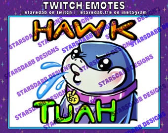 Hawktuah emote- JEFF the land shark emote, twitch and discord emote cute shark, funny emote,