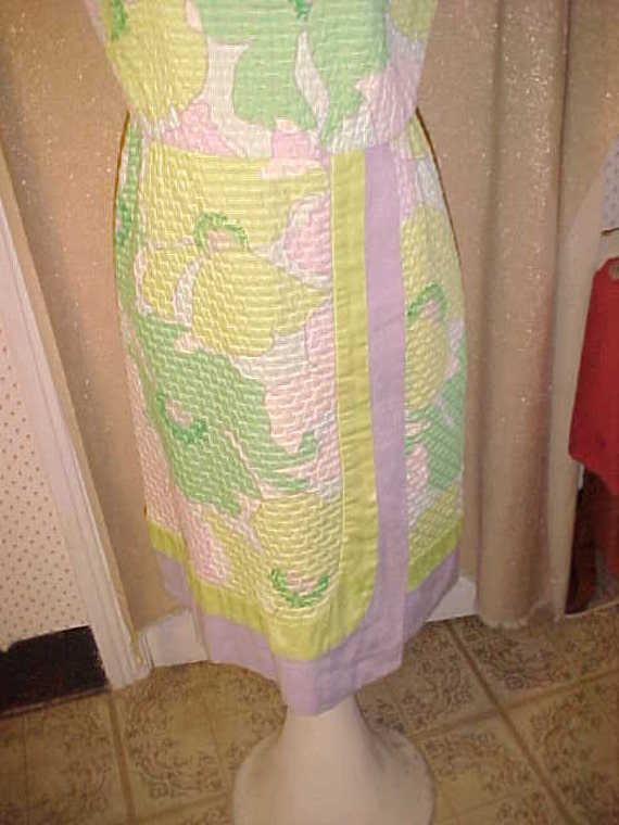 Vintage Green & Pink Bold Print 1950s Dress,, Zip… - image 2