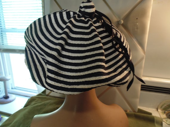 Black  and White  Straw hat - image 2