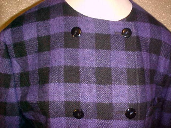 Vintage Louis Feraud Blue and Black Check Wool Suit… - Gem