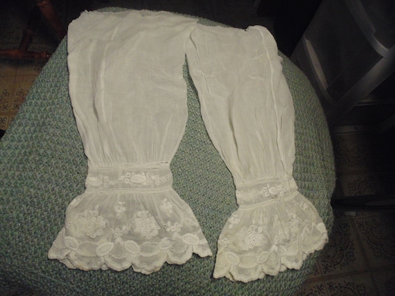 Antique Under Sleeve for 1850s Dress, White cotton